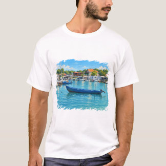 Chemise T-shirt pour hommes de bateau de pêche ble