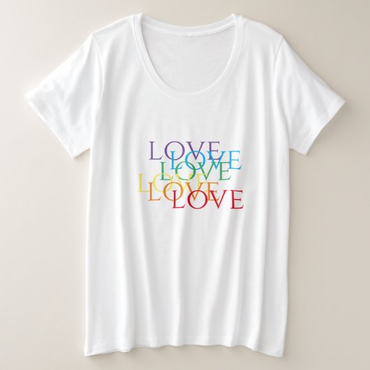 Chemise T-shirt RAINBOW LOVE Women's Plus Size (Design devant)