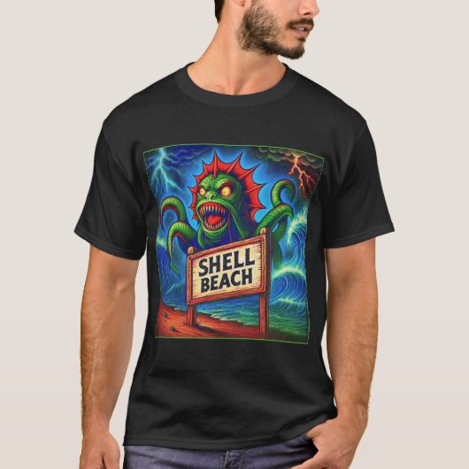 CHEMISE T-SHIRT SHELL BEACH TERROR. (Devant)