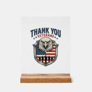 Chemise Thank You Veterans Patriotic Eagle Shield_