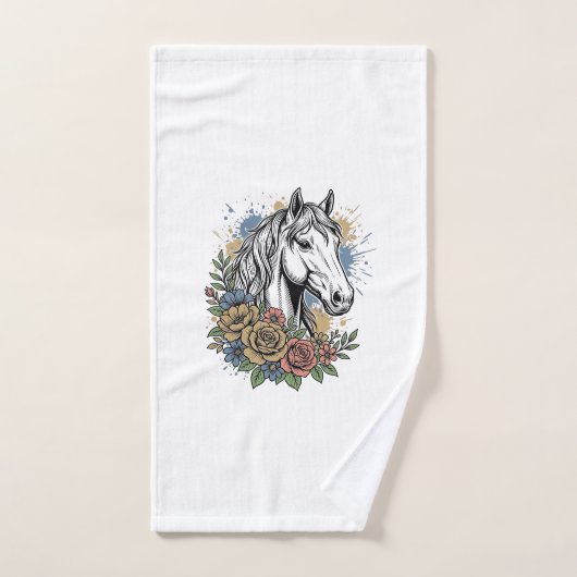 Chemise vectorielle de conception florale de cheva (Serviette à main)