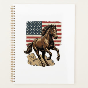 Chemise vintage cheval au galop drapeau américain