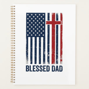 Chemise vintage croix drapeau chrétien papa bénie