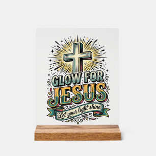 Chemise vintage de croix chrétienne Glow For Jesus