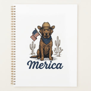 Chemise Vintage Merica Cowboy Chien Drapeau Améric