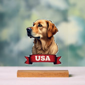 Chemise vintage USA avec gravure Golden Retriever  (Neutre)