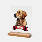 Chemise vintage USA avec gravure Golden Retriever  (Angle)