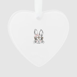 Chemise visage de lapin mignon lunettes imprimé lé