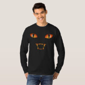 Chemises de chat noir de Halloween de T-shirts de (Devant entier)