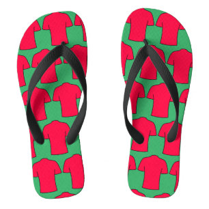 Chemises de football design en tongs rouges