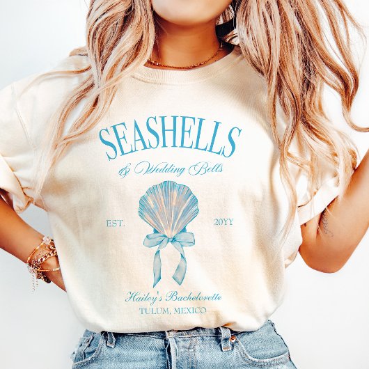 Chemises de mariage coquillages Tshirt EVJF