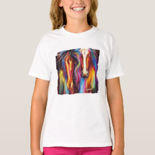 Chemises T-Shirt chevaux colorés