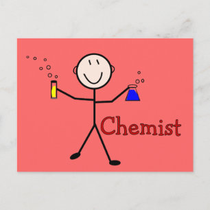 Chemist Gifts-Stick Persoon met testbuizen Briefkaart