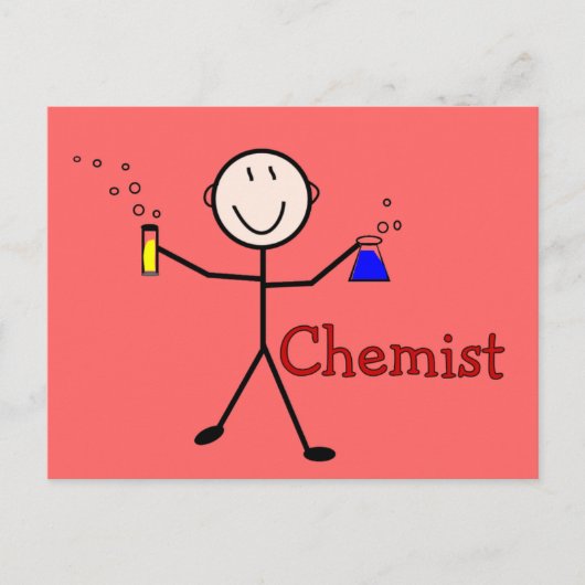 Chemist Gifts-Stick Persoon met testbuizen Briefkaart (Voorkant)