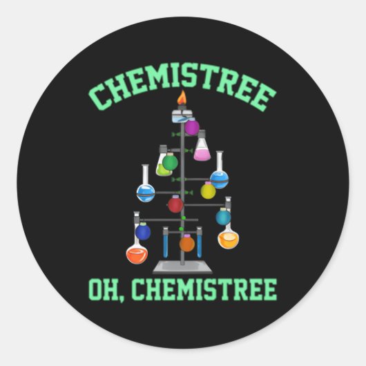 Chemistree Oh Chemistree Oh Chemist Tree Chemistry Ronde Sticker (Voorkant)