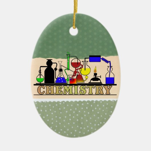 CHEMISTRISCHE KOPERS EN FLASKS-LOGO KERAMISCH ORNAMENT (Voorkant)