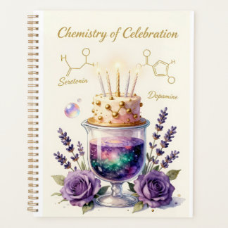 Chemistry Birthday Celebration Flask and Floral Ca Planner