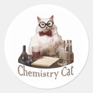 Chemistry Cat (van 9gag memes reddit) Ronde Sticker
