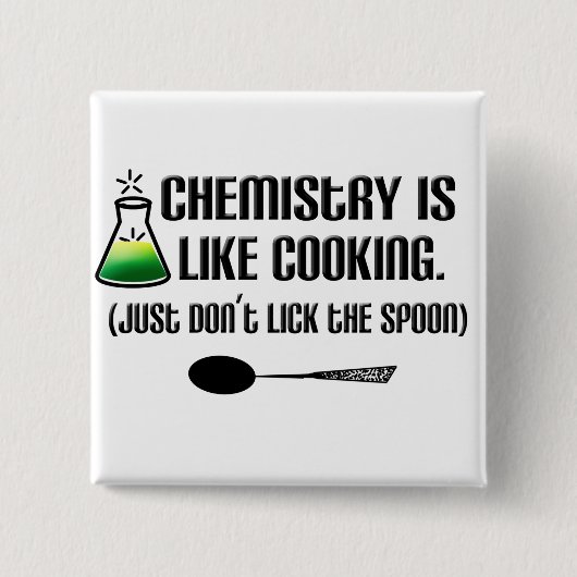 Chemistry Cooking Vierkante Button 5,1 Cm (Voorkant)