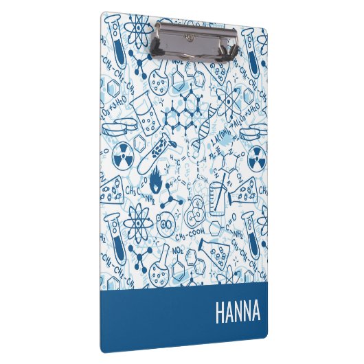 Chemistry Doodle Pattern Personalized Name Klembord (Rechts)