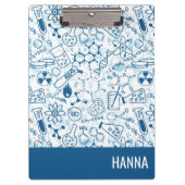 Chemistry Doodle Pattern Personalized Name Klembord (Voorkant)