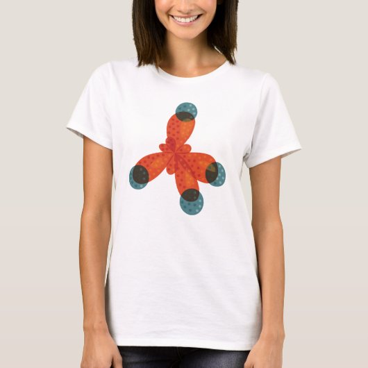 Chemistry Geek Oranje Methane Molecule T-shirt (Voorkant)