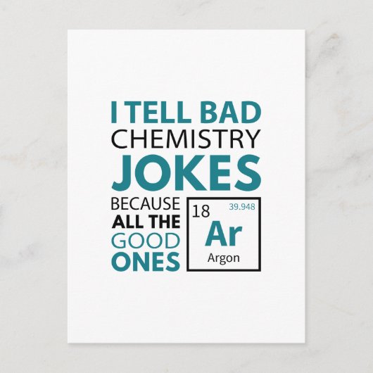 Chemistry Jokes Argon Briefkaart (Voorkant)