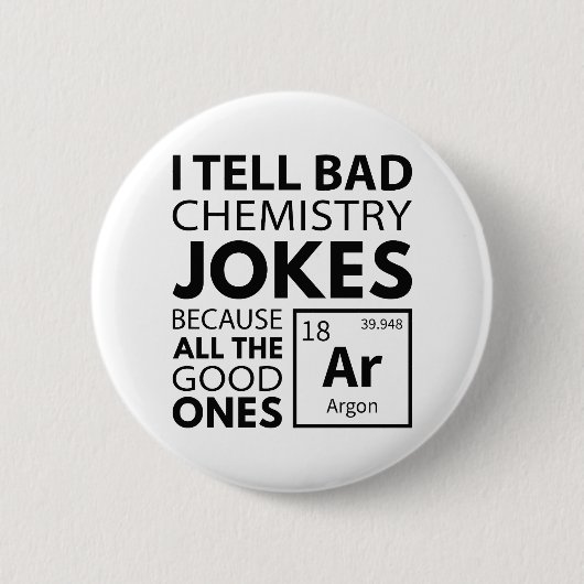 Chemistry Jokes Argon Ronde Button 5,7 Cm (Voorkant)