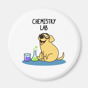 Chemistry Lab Funny Labrador Dog Pun Magneet