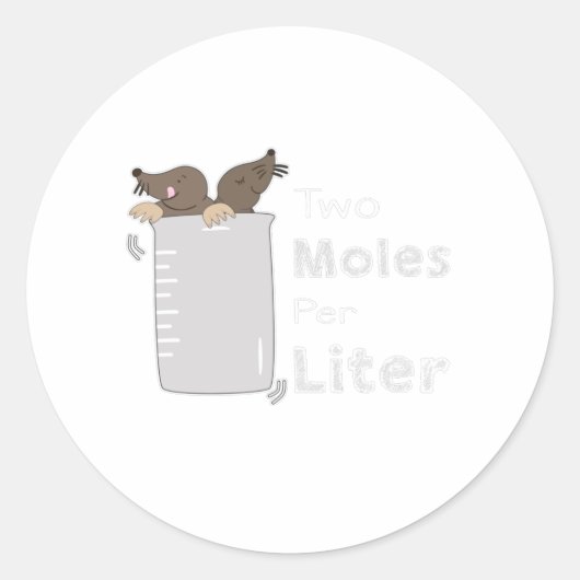 Chemistry Laboratory Pun Pun Mole Liter Ronde Sticker (Voorkant)