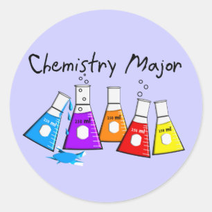 Chemistry Major Gifts Beeker Design Ronde Sticker