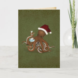 Chemistry Octopus  Parchment Kerstmis Bedankkaart
