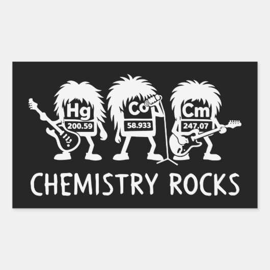 Chemistry Rocks Science Rock Band Rechthoekige Sticker (Voorkant)