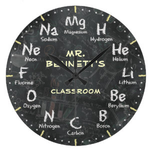 Chemistry Science Chalkboard Clock Grote Klok