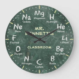 Chemistry Science Chalkboard  Clock Grote Klok