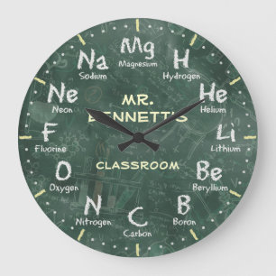 Chemistry Science Chalkboard Clock Grote Klok