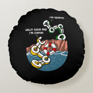 Chemistry Science Diene en Triene Funny Joke Rond Kussen