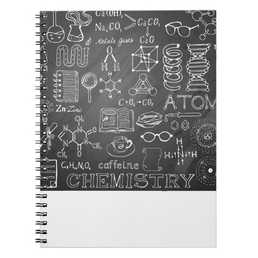 Chemistry Science Doodle in Grey Chalkboard Notitieboek (Voorkant)