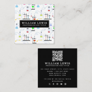 Chemistry Science Test Tubes Lab QR-code Vierkante Visitekaartje