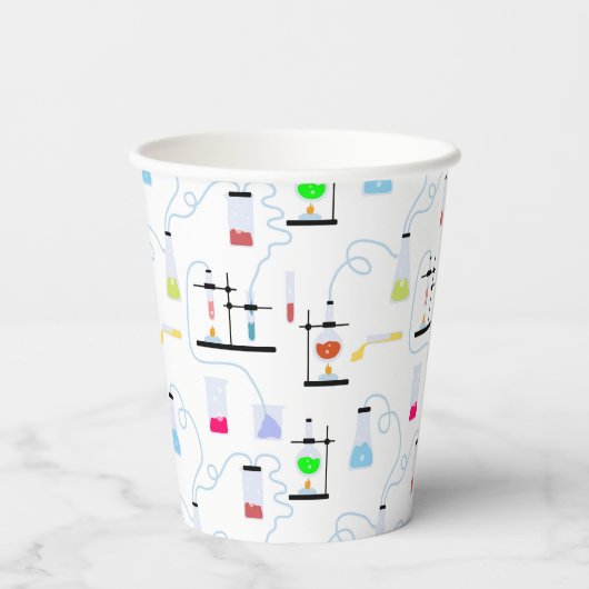 Chemistry Science Test Tubes Lab School Onderwerp Papieren Bekers (Achterkant)