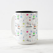 Chemistry Science Test Tubes Lab School Onderwerp Tweekleurige Koffiemok (Voorkant links)