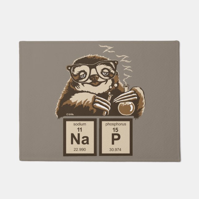 Chemistry sloth heeft een dutje ontdekt deurmat (Voorkant)