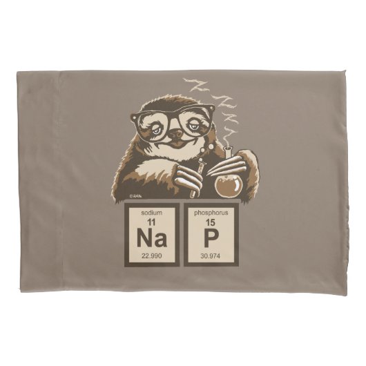 Chemistry sloth heeft een dutje ontdekt kussensloop (Voorkant-Links)