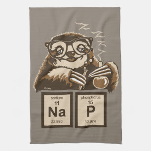 Chemistry sloth heeft een dutje ontdekt theedoek