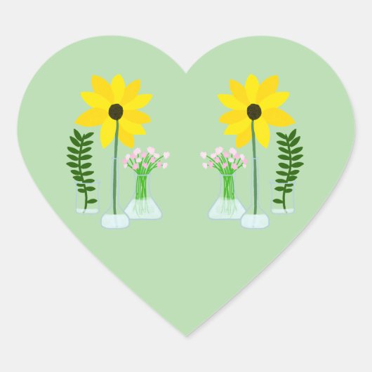 Chemistry Sunflower Hart Sticker (Voorkant)