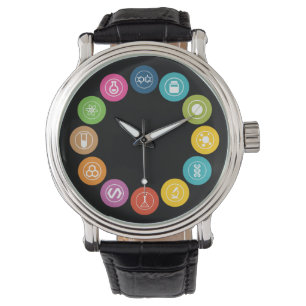 Chemistry Teacher Symbols Black Horloge