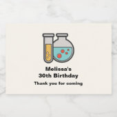 Chemistry Test Tube en Beaker Party Dank u Sparkling Wijnetiket (Enkel label)