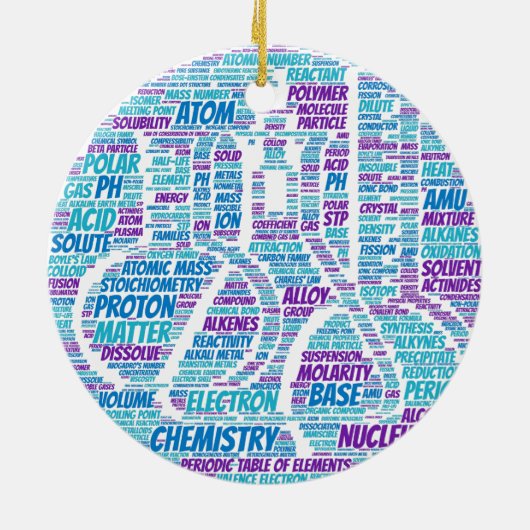 Chemistry Word Cloud Keramisch Ornament (Achterkant)