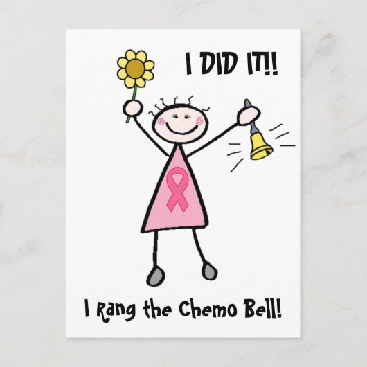 Chemo Bell - Roze Borstkanker Briefkaart (Voorkant)
