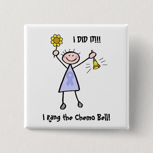 Chemo Bell - Wereldkanker bij vrouwen Vierkante Button 5,1 Cm (Voorkant)